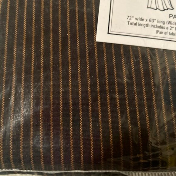 New Primitive Black Ticking Curtains - Picture 3 of 4